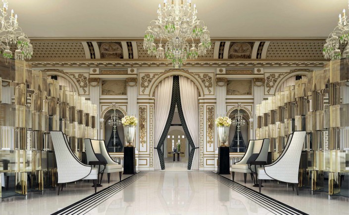 Hotel Peninsula Paris Floors, Marble Fireplace, Carrara Marble