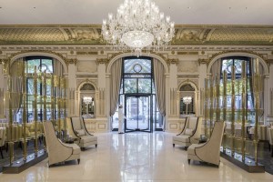 Hotel Peninsula, Paris, Nero Marquina, Marble Bianco Carrara, Statuarietto