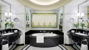Hotel Peninsula, Paris, Nero Marquina Marble Bathroom, Marble Bathtub